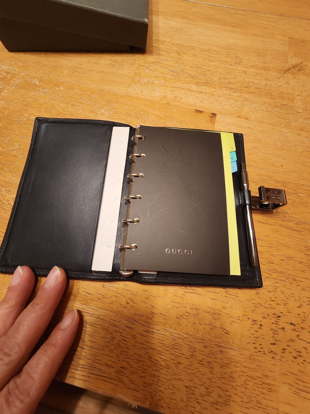 rare vintage Gucci canvas bifold accessory, Agenda Address Book With Pen - Picture 9 of 16